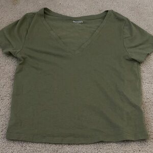 Old Navy Women's Green V-Neck Tee